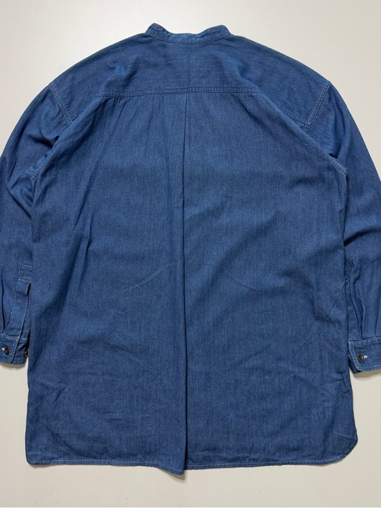 issey miyake plantation denim band collar buttonup shirt unisex medium - Picture 2 of 10
